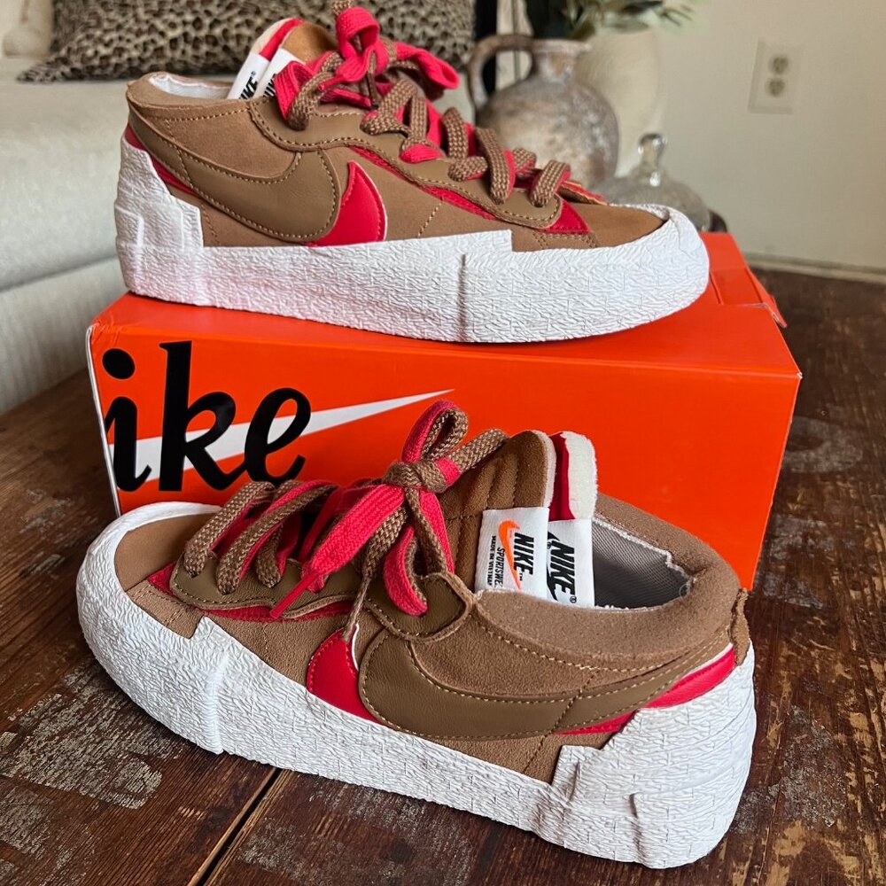 Nike SB Sacai Low Blazer British Tan Mens Size 6
